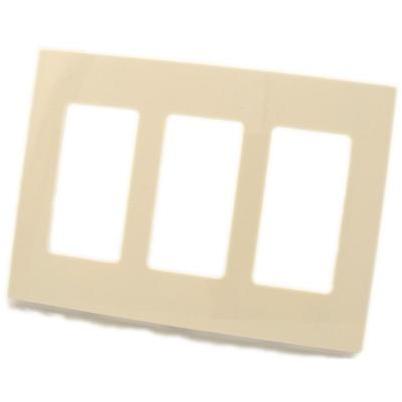 3-Gang Decora Screwless Wall Plate, Light Almond