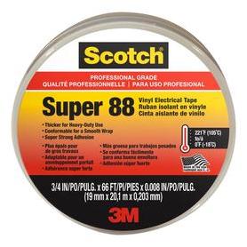 Scotch Super 88 Vinyl Electrical Tape, Black