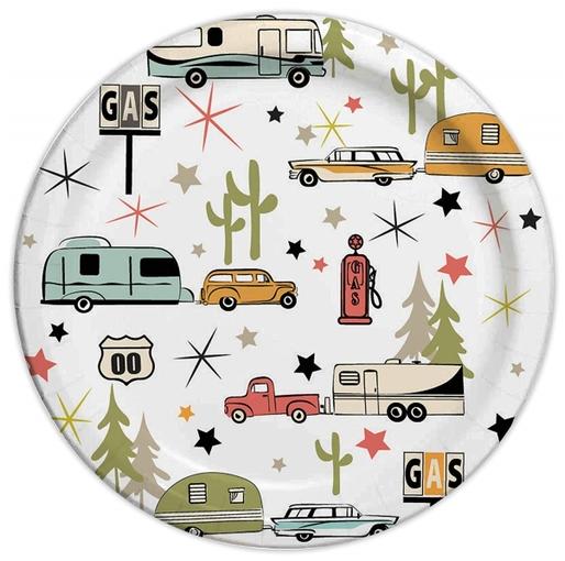 Camp Casual 10 In. Eco-Friendly Road Trip Design Paper Plates (24 Count)
