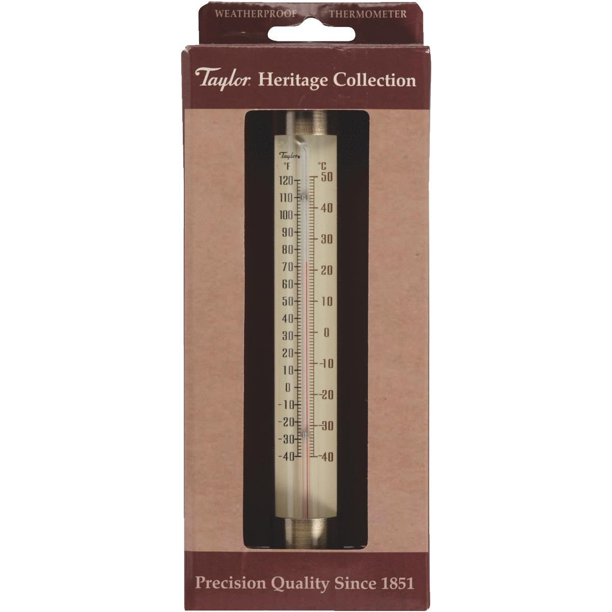 Taylor Heritage Metal Tube Indoor Outdoor Thermometer