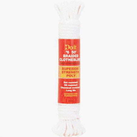 Ace 1/4 in x 100 ft White Solid Braided Nylon Rope