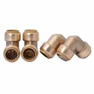 SharkBite 3/4 In. x 3/4 In. 90 Deg. Push-to-Connect Brass Elbow (1/4 Bend)  (4-Pack)