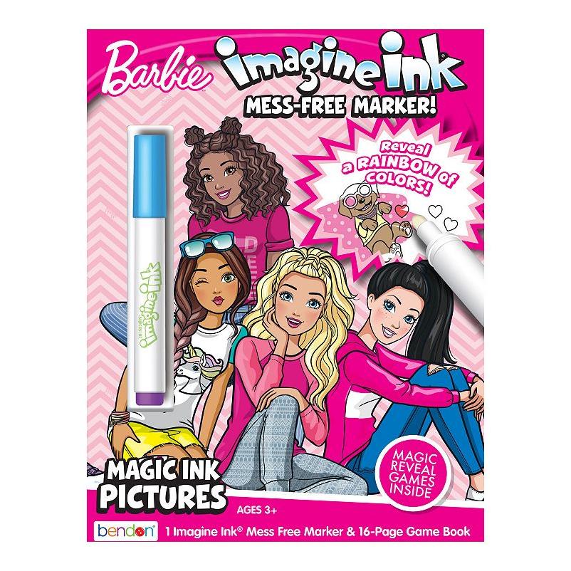 Barbie Imagine Ink Magic Ink Marker and Coloring Book, Multicolor