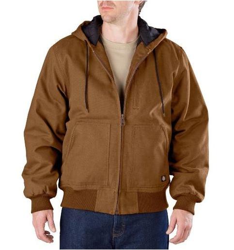 Dickies Men's Rigid Duck Hooded Jacket, Black, Medium at