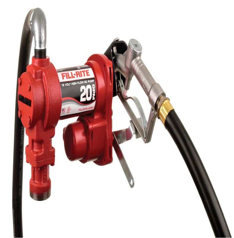 12V Diesel Kerosene Fuel Transfer Pump Suction Hose Fuel Pump Nozzle 12ft Hose 