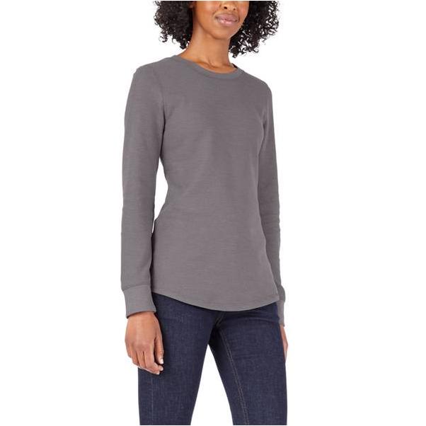 Women's Dickies Crewneck Thermal Top, Size: Small, Grey