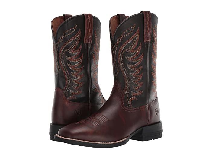 Ariat Amos (Hand Stained Red Brown/Black) Cowboy Boots