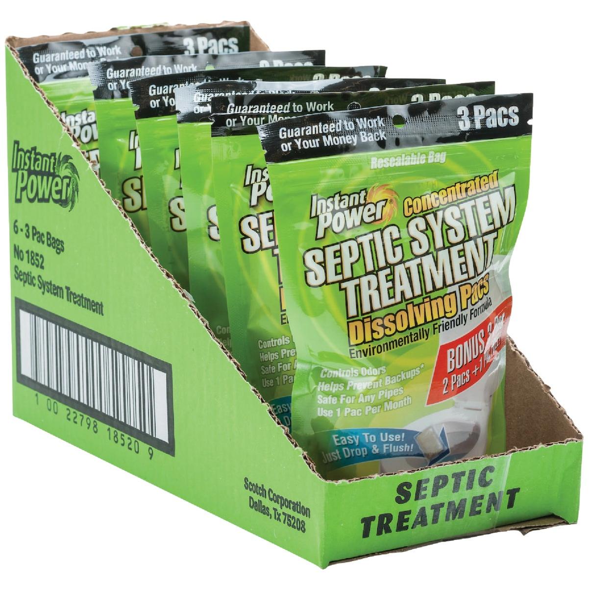 Instant Power Concentrated Septic Tank Treatment Dissolving Pacs (3-Pack)