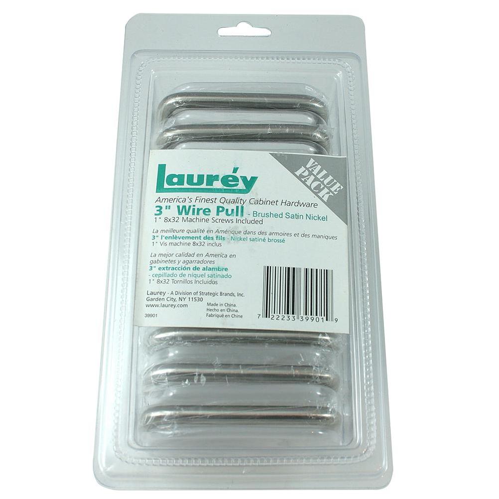 Laurey 3 in. Brushed Satin Nickel Wire Drawer Pull (10-Pack)