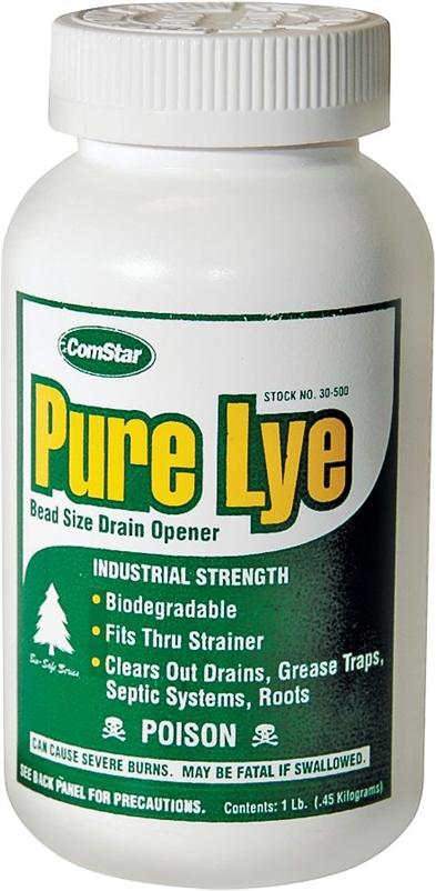 ComStar, Pure Lye | 99% Pure Sodium Hydroxide Beads | Eco-Friendly, Industrial Strength, Biodegradable Drain Opener | Safe on Fixtures | Static-Free