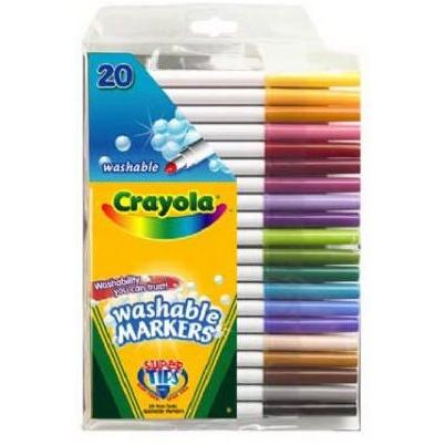 CRAYOLA WASHABLE MARKERS SUPER TIPS W/ SILLY SCENT 20 COLORS - 071662081065