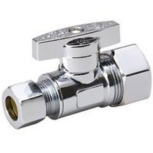 ProLine 5/8 In. OD x 3/8 In. Compression Brass Quarter Turn Straight Valve