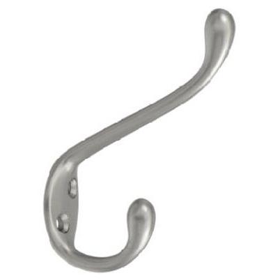 National Satin Nickel Single Clothes Wardrobe Hook, 2 per Card