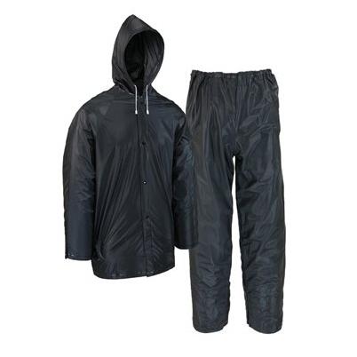2-Pc. Rain Suit, Black PVC, L | Meadors 