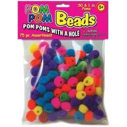 Pom Beads - Assorted Color - 75 Count