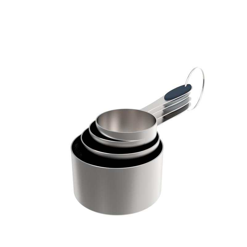 Silicone and Stainless Steel Gray Measuring Cup – 4 Piece Set 