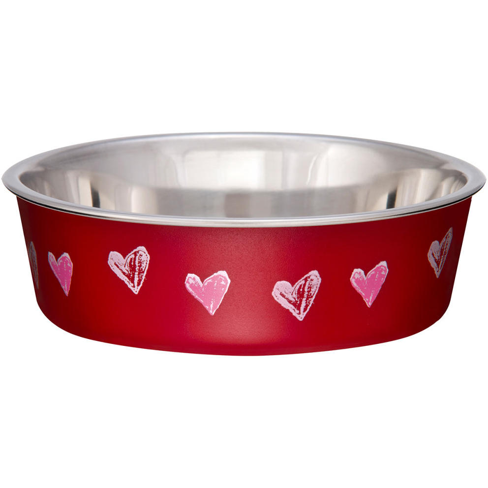 Bella Bowl Pet Dish Valentine Red Hearts X-Small