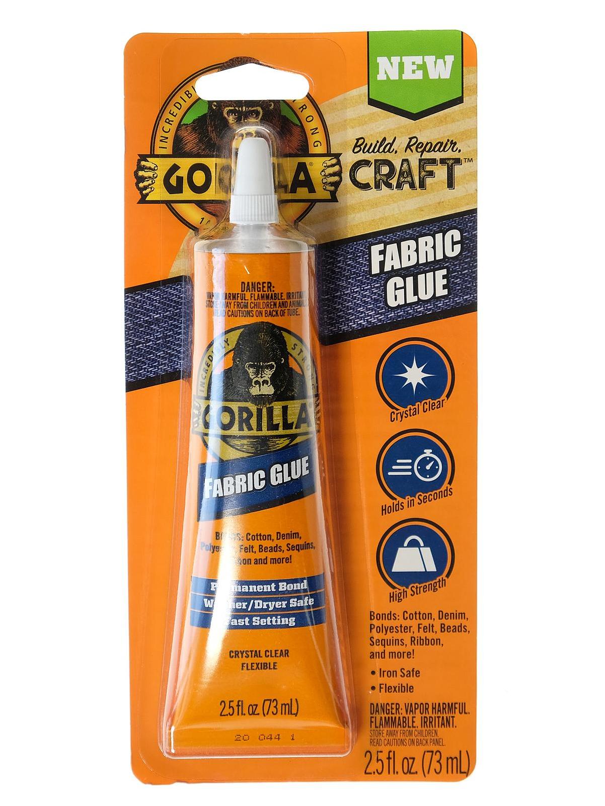 Gorilla Waterproof Fabric Glue 2.5 Ounce Tube Clear (Pack of 1) 1 Pack