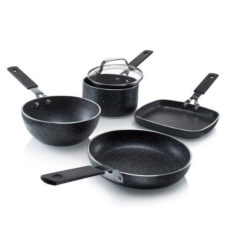 5-Piece Aluminum StackMaster Non-Stick Diamond Infused Mini Cookware Set