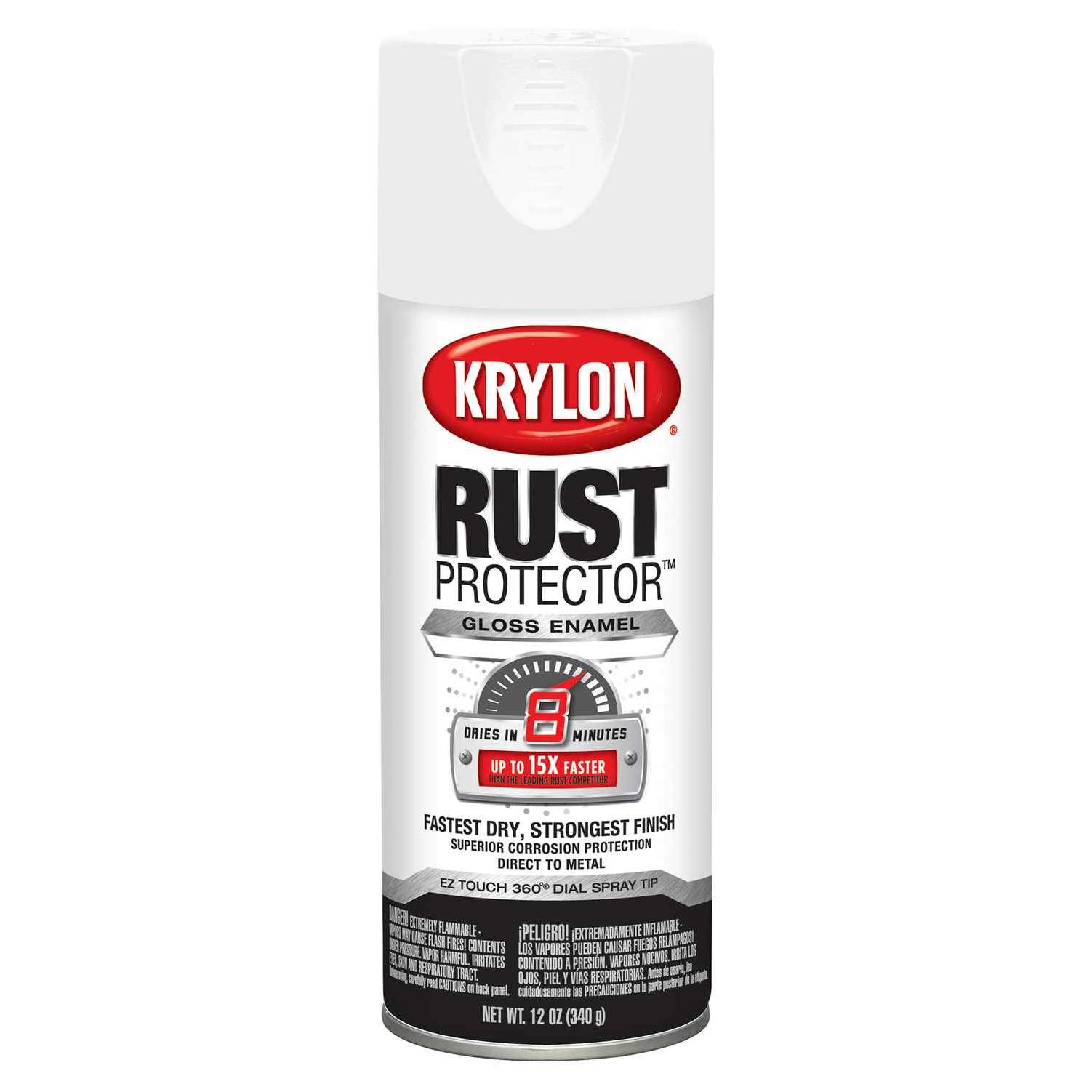 Krylon Rust Tough 12 Oz. Gloss Alkyd Enamel Spray Paint, White