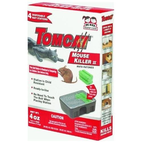 Tomcat Mouse Killer Child Resistant, Disposable Station, 4 Pre-Filled  Ready-To-Use Bait Stations 