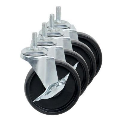 Honey Can Do 4 in. Dia. Swivel Rubber Caster 350 lb. 4 pk