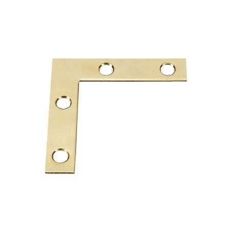 Stanley Hardware 803830 4 Count 2 in. Bright Brass Solid Brass Flat Corner  Brace