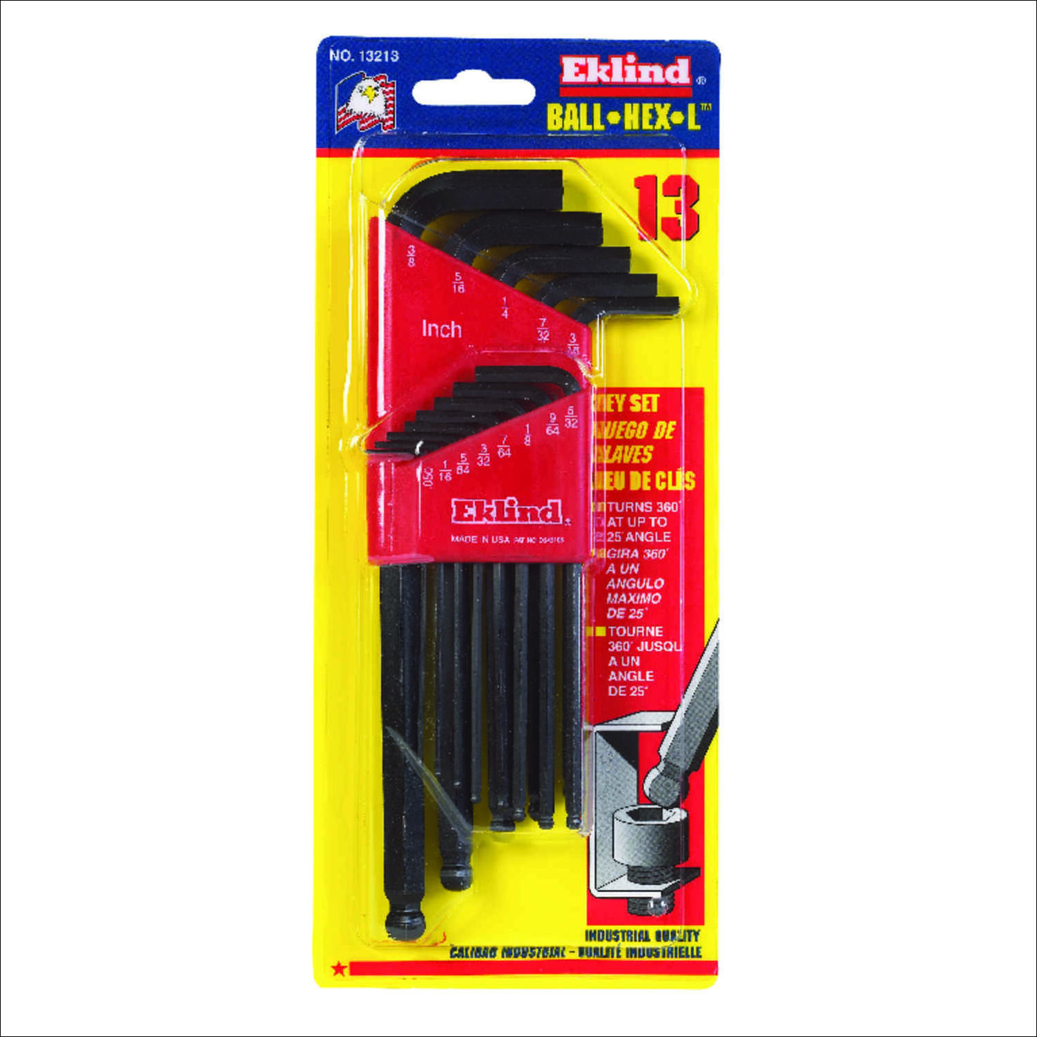 Eklind Standard Ball-End Hex Key Set, 13-Piece