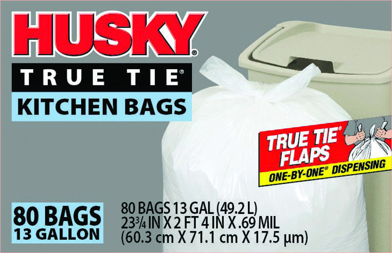 Trash Bag - 13 Gallon, White