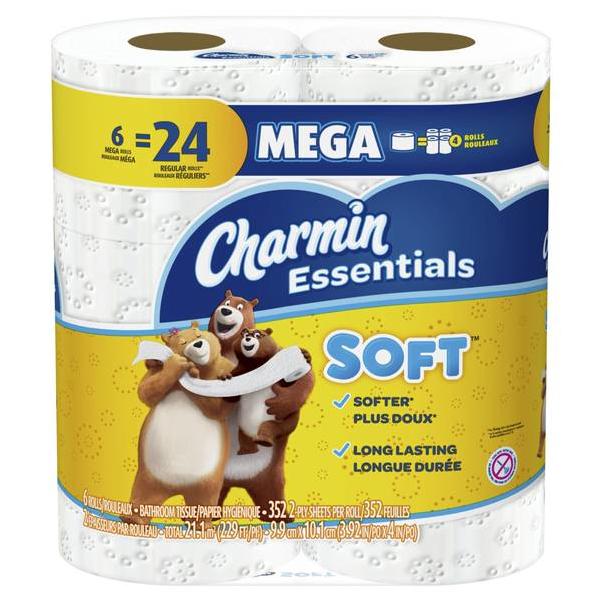 Charmin Essentials Soft Toilet Paper (6 Mega Rolls)