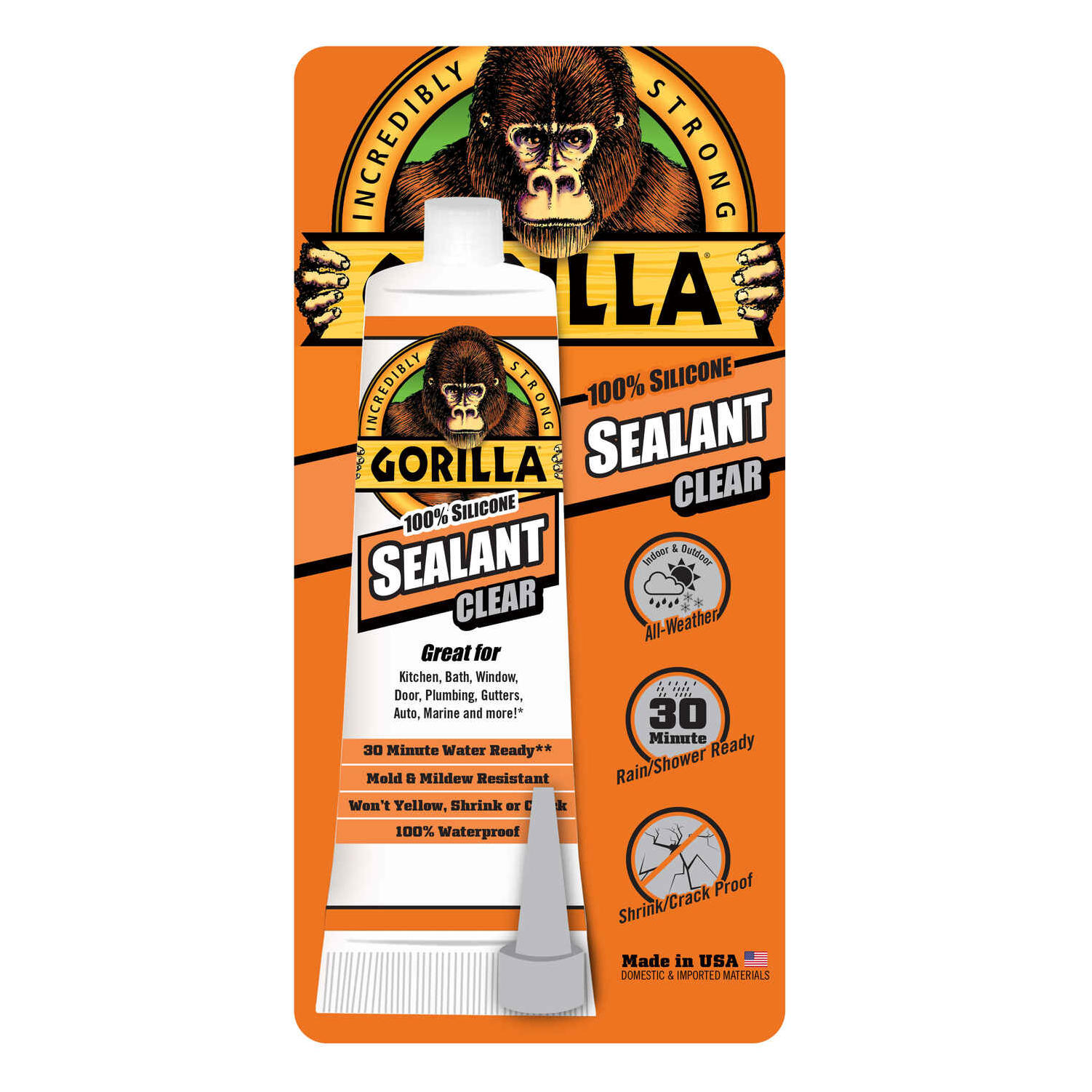 Silicone Sealant Clear 2.8 oz Tube