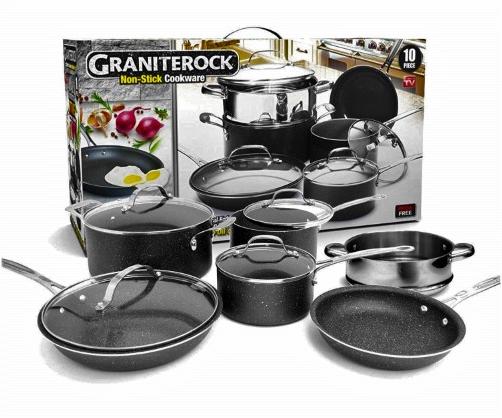 DIB vendor GraniteStone Diamond 10-Piece Non-Stick Aluminum Cookware Set