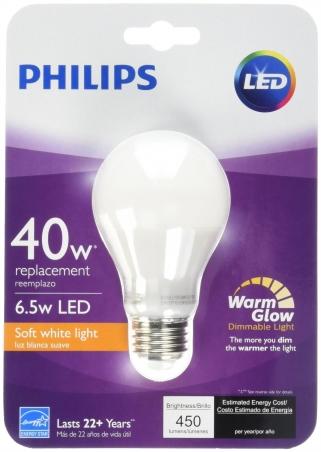 DO IT BEST Philips Warm Glow 40W Equivalent Soft White A19 Medium Dimmable  LED Light Bulb