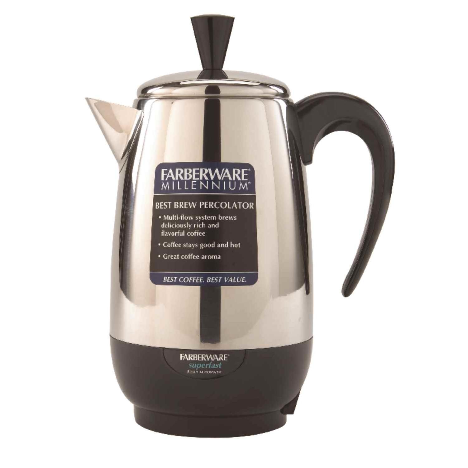 Farberware 8 cups Black/Silver Percolator