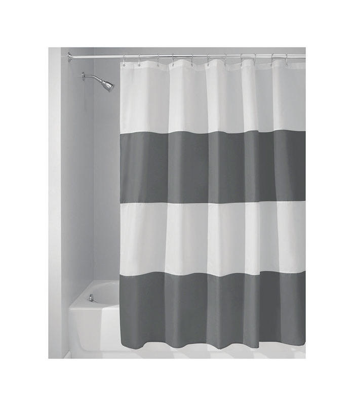 iDesign Zeno 72 In. x 72 In. Striped Shower Curtain