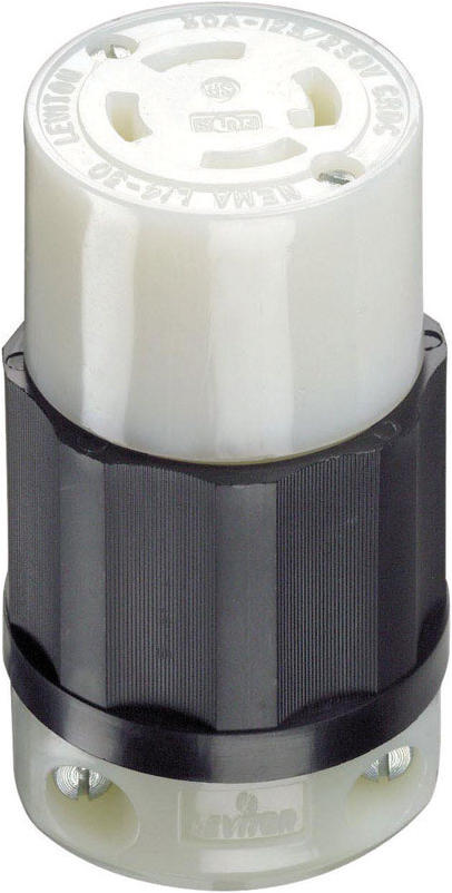 Leviton Nylon L14-30R 3‑Pole Locking Connector – Heavy‑Duty Industrial Power Plug (14‑8 AWG)