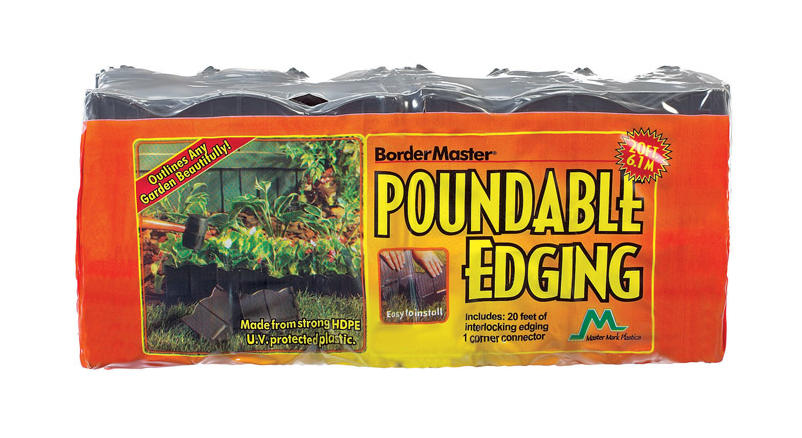Master Mark Black Plastic Poundable Landscape Edge – 20 ft Long, 6 in High