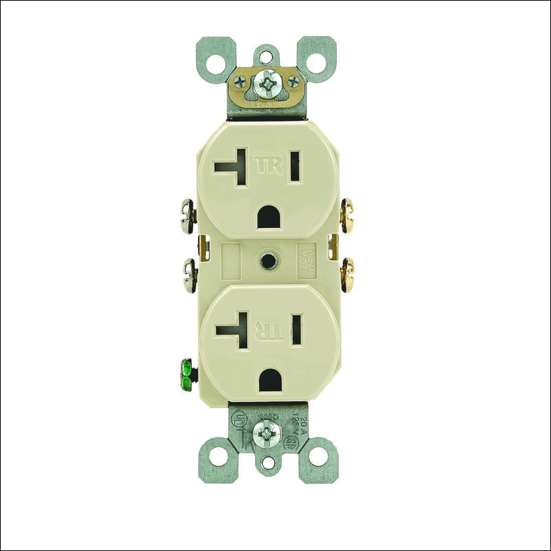 Leviton 20A Ivory Tamper Resistant Residential Grade 5-20R Duplex Outlet