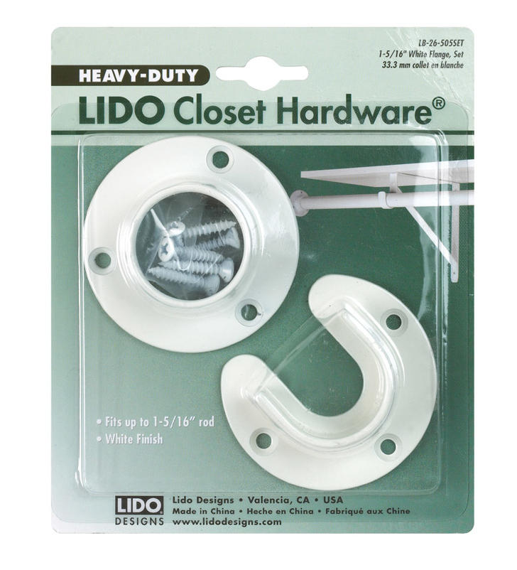 Stanley Home Designs 1-5/16 In. Zinc Closet Rod Socket, White (2-Pack ...