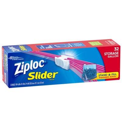 Ziploc Plastic Slider Storage Bags Quart (32-Pieces) 624759 - The