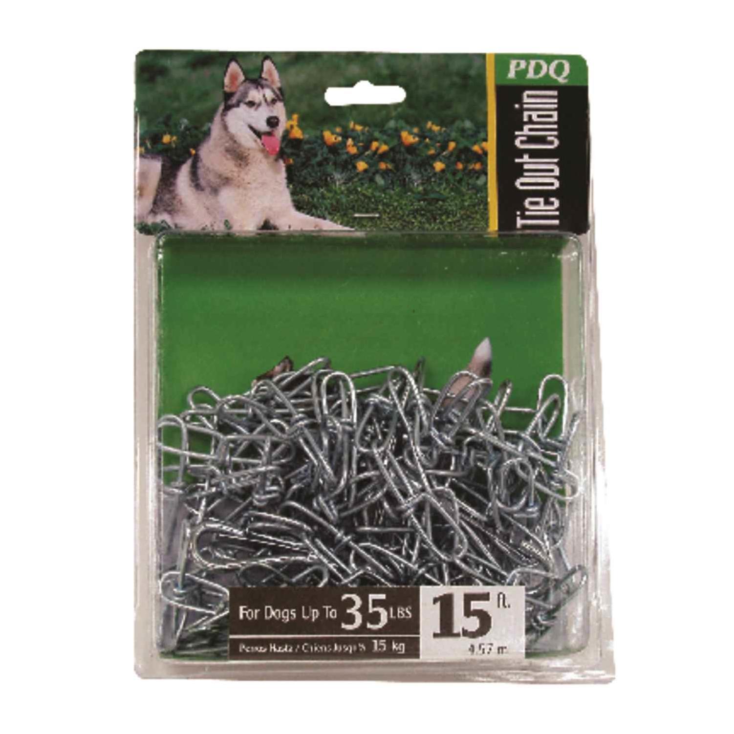 PDQ Silver Swivel Steel Dog Tie Out Chain Small/Medium