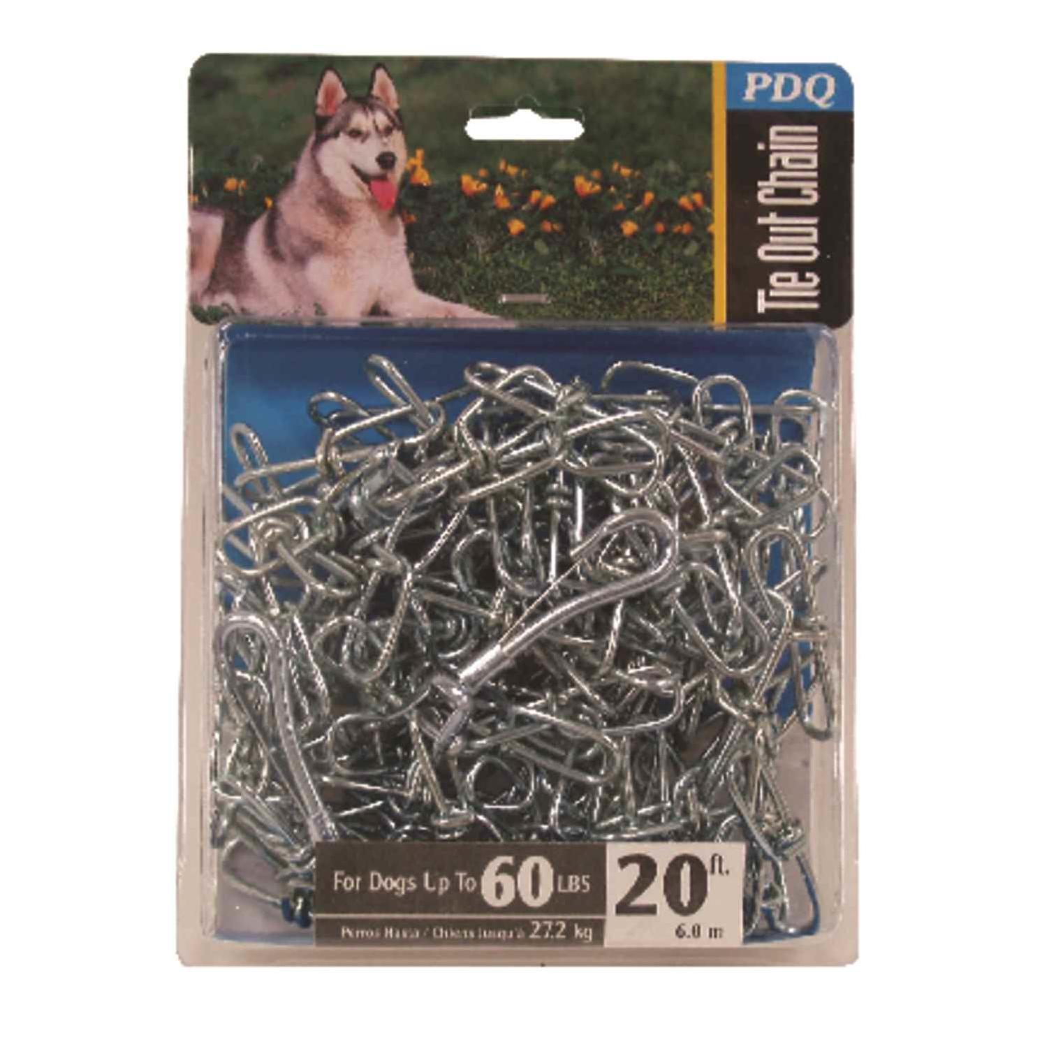 PDQ Silver Steel Dog Tie Out Chain Large
