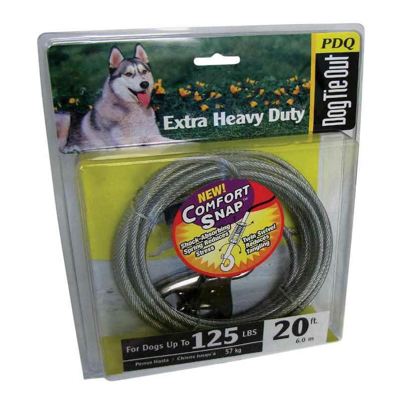 Boss Pet PDQ Silver Tie-Out Vinyl Coated Cable Dog Tie Out X-Large