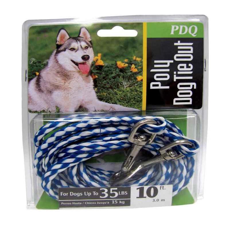 Boss Pet PDQ Blue / White Tie-Out Poly Dog Tie Out Rope Small/Medium