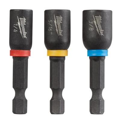 Milwaukee SHOCKWAVE 3-Piece Impact Magnetic Nutdriver Bit Set