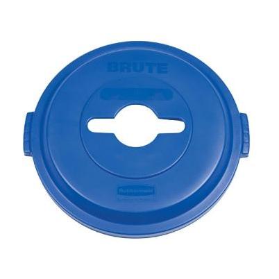 Rubbermaid BRUTE 32 Gallon Blue Round Trash Can and Lid