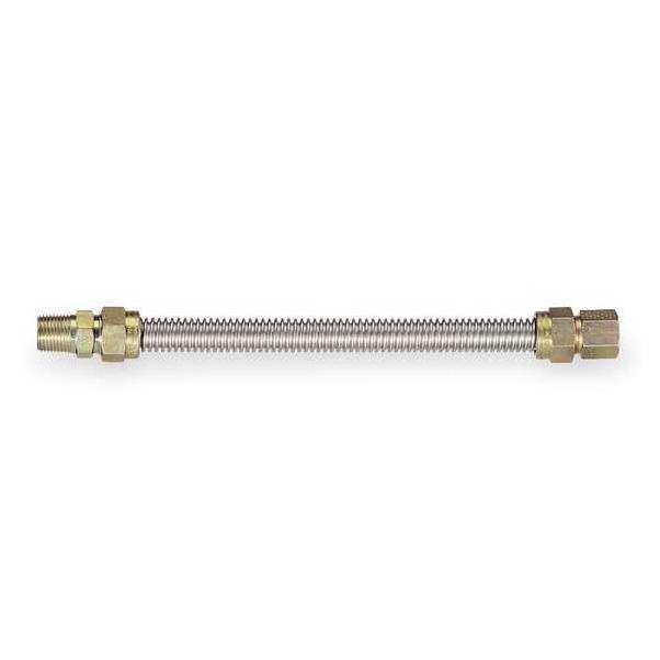Dormont 1/2 OD x 24 Coated Stainless Steel Gas Connector, 1/2 FIP x 1/2 MIP