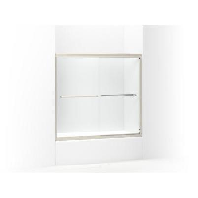 Sterling Finesse 59-5/8 In. W X 55-3/4 In. H Nickel Semi-Frameless Clear Glass Sliding Tub Door