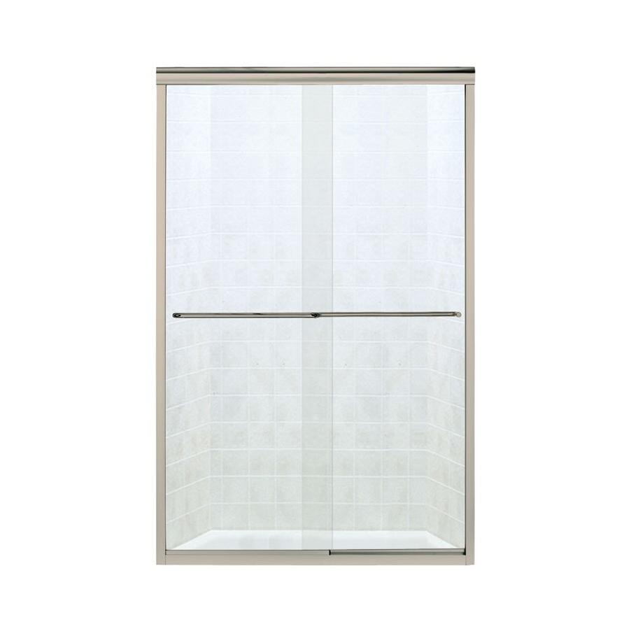 Sterling Finesse 47-5/8 In. W. X 70-5/16 In. H. Nickel Frameless Clear Sliding Shower Door