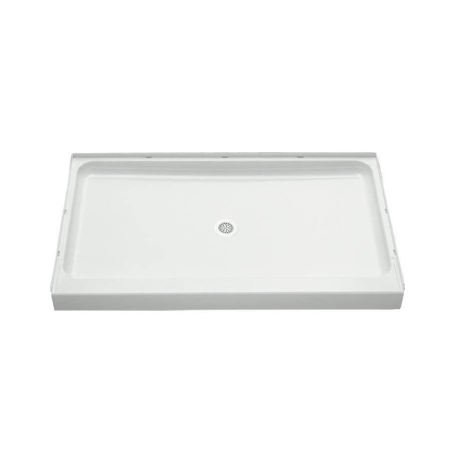 Sterling Ensemble 60 In. W x 34 In. D Center Drain Shower Pan in White